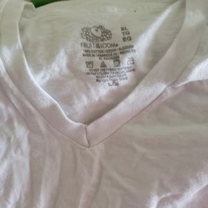 Six brand new out of package white v neck t shirts